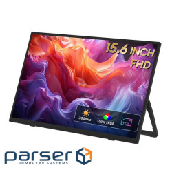Монітор 15.6" Zeuslap ZP156, Black, WLED, IPS, 1920x1080, 16:9, 4 мс, 60 Гц, 300 кд/м2, 800:1
