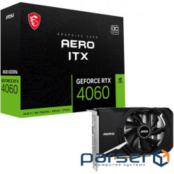 Video card MSI GeForce GT1030 2048Mb AERO ITX OC (GT 1030 AERO ITX 2G OC) PCI-Express x16 3.0, 2 ГБ, GDDR5, 64 Bit, Base - 1265 MHz, Boost - 1518 MHz, 1 x HDMI, 1 x DVI, 30 Вт MSI GeForce RTX 4060 Aero ITX 8G OC