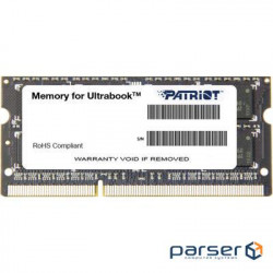 SoDIMM 4096M DDR3 1600 MHz Patriot, Retail (PSD34G1600L2S)
