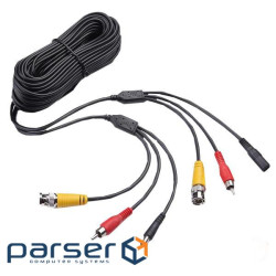 Патчкорд комбінований коаксіальний + харчування + звук, чорний Voltronic NC + DC + AV 10m