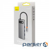 Порт-реплікатор BASEUS Metal Gleam Series 6-in-1 Multifunctional Type-C HUB Docking Sta (CAHUB-CW0G)