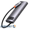 Порт-реплікатор BASEUS Metal Gleam Series 6-in-1 Multifunctional Type-C HUB Docking Sta (CAHUB-CW0G)
