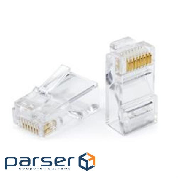 Конектор RJ45 Atcom 8p8c, 23-24 AWG (0,57-0,50 мм), Cat.6, 100шт (14373)
