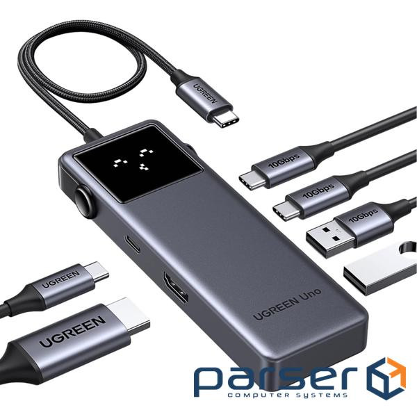 Концентратор Ugreen USB-C to HDMI + 2xUSB 3.2 + 2xUSB-C 3.2 + PD CM888 gray (35998)