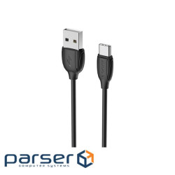 Дата кабель USB 2.0 AM to USB-C 1.0m 3A PVC BX19 black BOROFONE (6931474701794)