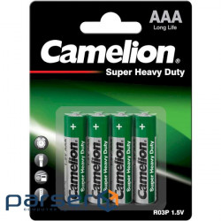 Battery CAMELION Super Heavy Duty Green AAA 4pcs/pack (4260033156327)