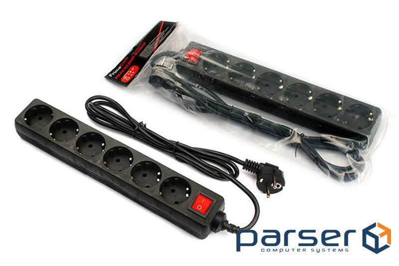 Мережевий фільтр-подовжувач FRIMECOM FC-B2006W Black (6 розеток, 1.8м ) (FC-B2006W 1.8 B)
