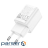 Зарядний пристрій HOCO C149A Charm 1xUSB-C PD30W + 1xUSB QC3.0 White (6942007630337)