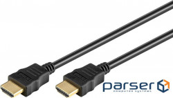 Кабель HDMI to HDMI M/ M 1.0m, HS+HEC+ARC D=6.0mm 3D Gold, черный (78.01.4427-200)
