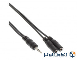 Audio adapter Jack 3.5mm 3pin 1x2 M / F (Splitter), 2.00m Stereo-Stereo, black (77.B9.9300-1)