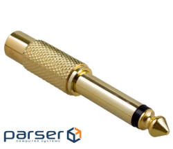 Перехідник аудіо Jack 6.3mm-RCA M/F,адаптер Mono Metal,чорний (62.09.8445-1) (62.09.8445-1)