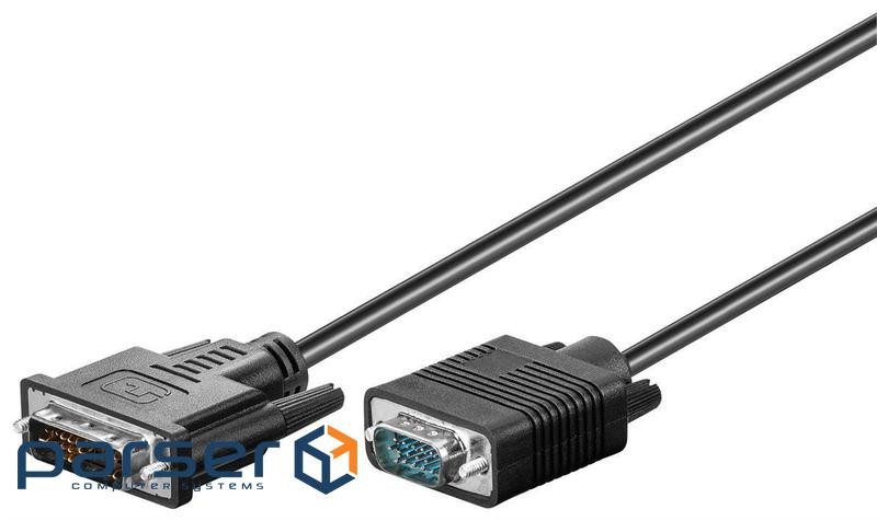 Кабель монітора-адаптер Goobay DVI-VGA HD15 M/M 2.0m,12+5pin 2xShielded D=5.5mm (75.05.0990-35)