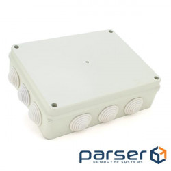 Коробка розподільна зовнішня PIPO Р110 255х200х80мм, IP55, пластик, (РР) 12 гермовводів, біла, (P11) , (P11)