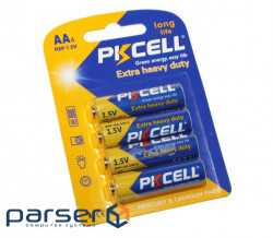 Battery PKCELL Extra Heavy Duty AA R6P 1.5V, 4pcs/blister (521255)