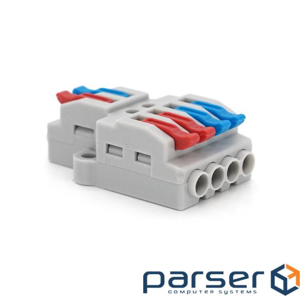 Паралельний розгалужувач- спліттер проводів, 4 виходів, 400В 32А, 0.08- 4мм2, SPL-42, gray 2, SPL-42, gray