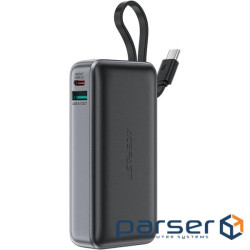 УМБ Acefast 10000mAh 30W PD USB-C witch cable, USB-A, Li-Pol, M7 Black (6974316283379)