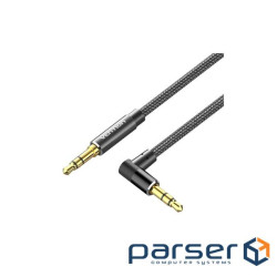 Кабель мультимедійний 3.5mm M to 3.5mm M 1.0m 90 corner black Vention (BAZBF)