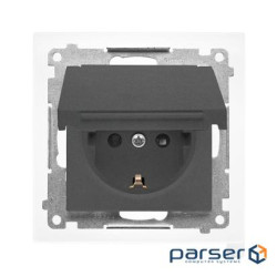 Розетка Shucko SIMON55 з кришкою IP44 сірий мат (TGSZ1BCZ.01/116)