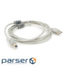 Кабель USB 2.0 AM / BM, 1.8m, 2 фериту, прозорий (YT-AM/BM-1.8T)