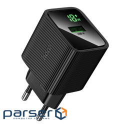 СЗУ 110-240V HOCO CS81A, 1xUSB, 3A, 18W, QC3.0, Black, Blister