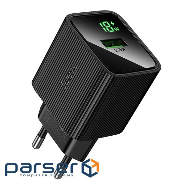 СЗУ 110-240V HOCO CS81A, 1xUSB, 3A, 18W, QC3.0, Black, Blister