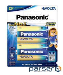 Батарейка Panasonic Evolta лужна D(LR20) блістер, 2 шт. (LR20EG/2B)