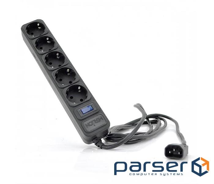 Мережевий фільтр-подовжувач для ДБЖ MERLION UPS B518 Black 1.8м