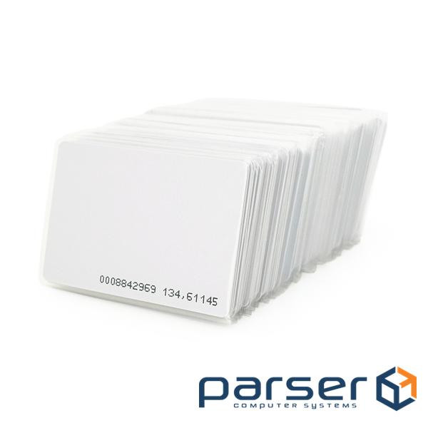 Безконтактна картка ID Em-Marine 125 КГц (TK4100), товщина 1.6 мм. Колір білий. З прорізом (YT33350) (YT33350)