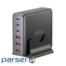 Зарядний пристрій Essager 3xUSB-C + 3xUSB-A 85W GaN black (EZC85W-SXB0G-Z)
