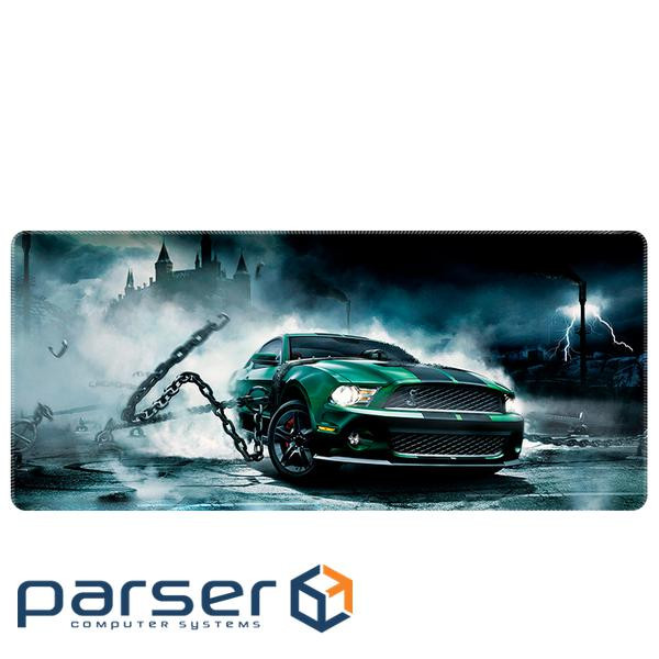 Коврик 300*800 тканинний Ford Mustang GT з боковою прошивкою, товщина 3 мм, Green, Пакет (C01383)