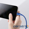 Кабель BASEUS Crystal Shine Series Fast Charging Data Cable USB to iP 2.4A 2м Blue (CAJY000103)