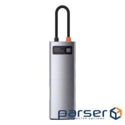 USB Hub Baseus Metal Gleam Series 8-in-1 Multifunctional Type-C Сірий (CAHUB-CV0G)