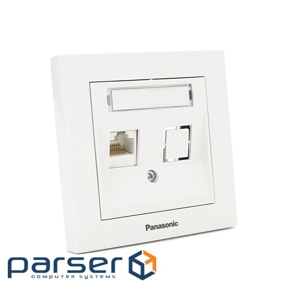 Розетка Panasonic Karre Plus 55 комп&apos,ютерна RJ45 CAT6e, біла (WDTC94212WH-UA1)