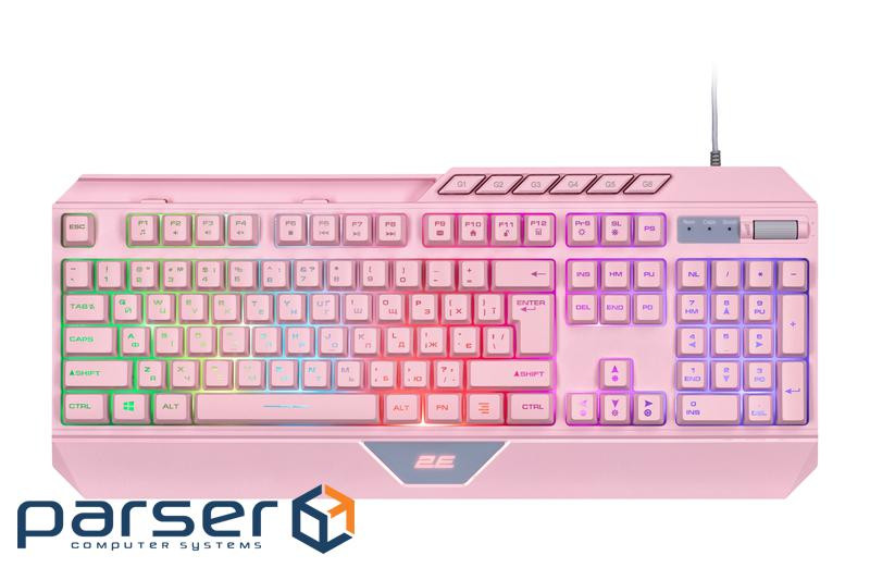 Клавіатура 2E Gaming KG315 RGB USB Pink Ukr (2E-KG315UPK)