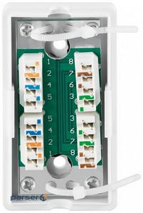 Перехідник мережевий RJ45 UTP5e, зєднувач розріву ConnectinBox, білий (75.09.3254-1)