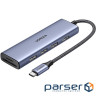 Концентратор Ugreen USB-C 6-in-1 3xUSB 3.0 + HDMI 4K@30Hz + SD/TF silver (20956A)