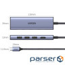 Концентратор Ugreen USB-C 6-in-1 3xUSB 3.0 + HDMI 4K@30Hz + SD/TF silver (20956A)