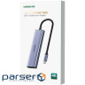 Концентратор Ugreen USB-C 6-in-1 3xUSB 3.0 + HDMI 4K@30Hz + SD/TF silver (20956A)