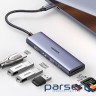 Концентратор Ugreen USB-C 6-in-1 3xUSB 3.0 + HDMI 4K@30Hz + SD/TF silver (20956A)