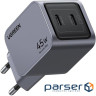 Зарядний пристрій Ugreen 2xUSB-C PD45W GaN X707 gray (35008)