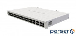 Network switch Cisco SG350X-48-K9-EU Тип - управляемый 3-го уровня, форм-фактор - в стойку, количество портов - 54, порты - SFP+, Gigabit Ethernet, комбинированный, возможность удаленного управления - управляемый, коммутационная способность - 176 Гбит/ с, размер таблицы МАС-адресов - 64000 Кб, корпус - Металический, 48x10/ 100/ 1000TX, 2хSFP+ Mikrotik CRS354-48G-4S+2Q+RM