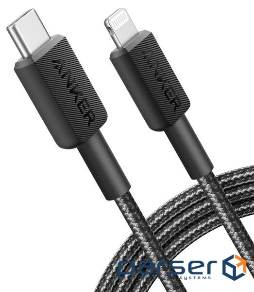 Кабель ANKER 322 USB-C to Lightning - 1.8m Nylon (Чорний ) (A81B6G11)