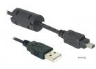 Cable devices Delock (Germany) USB 2.0 A->mini 4p M/ M 1.8m, 1.5м Sony+Ferrit (70.08.2248-20)