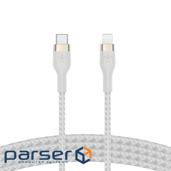 Дата кабель USB-С to Lightning 1.0m BRAIDED SILICONE white Belkin (CAA011BT1MWH)