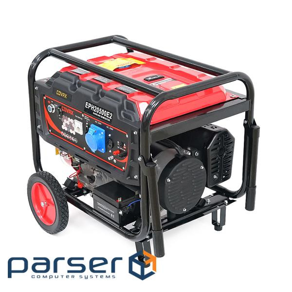 Генератор бензиновий COVAX EPH20500E2, 9.5kW, однофазний 220V, 50Hz, DC12V, 21HP, Electric Starter,