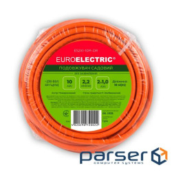 Мережевий подовжувач EUROELECTRIC ПВС 2x1 без заземлення 1 гн. помаранчевий 10м (ES2X1-10M-OR)