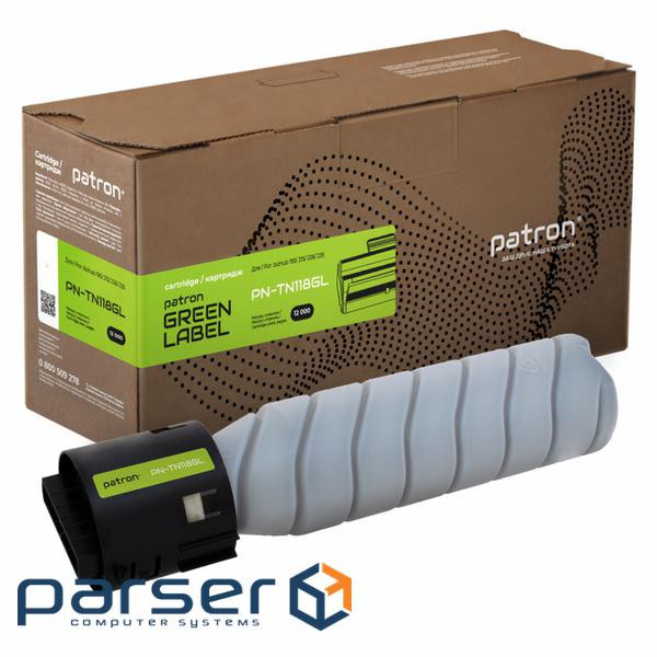 Тонер-картридж Patron Konica Minolta TN118 280 г Green Label (PN-TN118GL)