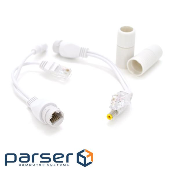 Водонепроникний POE інжектор пасивний (пара) 802.3at (30Вт) з по (POE-FS1201RJ45 / DC:5,5*2,1 white) (POE-FS1201RJ45 / DC:5,5*2,1 white)