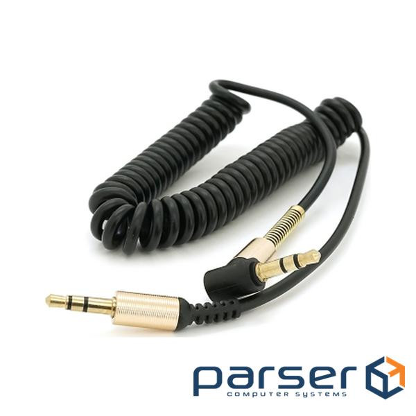 Кабель AUX Audio DC3.5 тато-тато 1.5м пружина, CCA Stereo Jack, (круглий ) (YT-AUXSGJ(M) / (M)-1.5-B)
