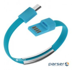 Кабель-браслет micro USB 2.0, синій RTL (S0607)